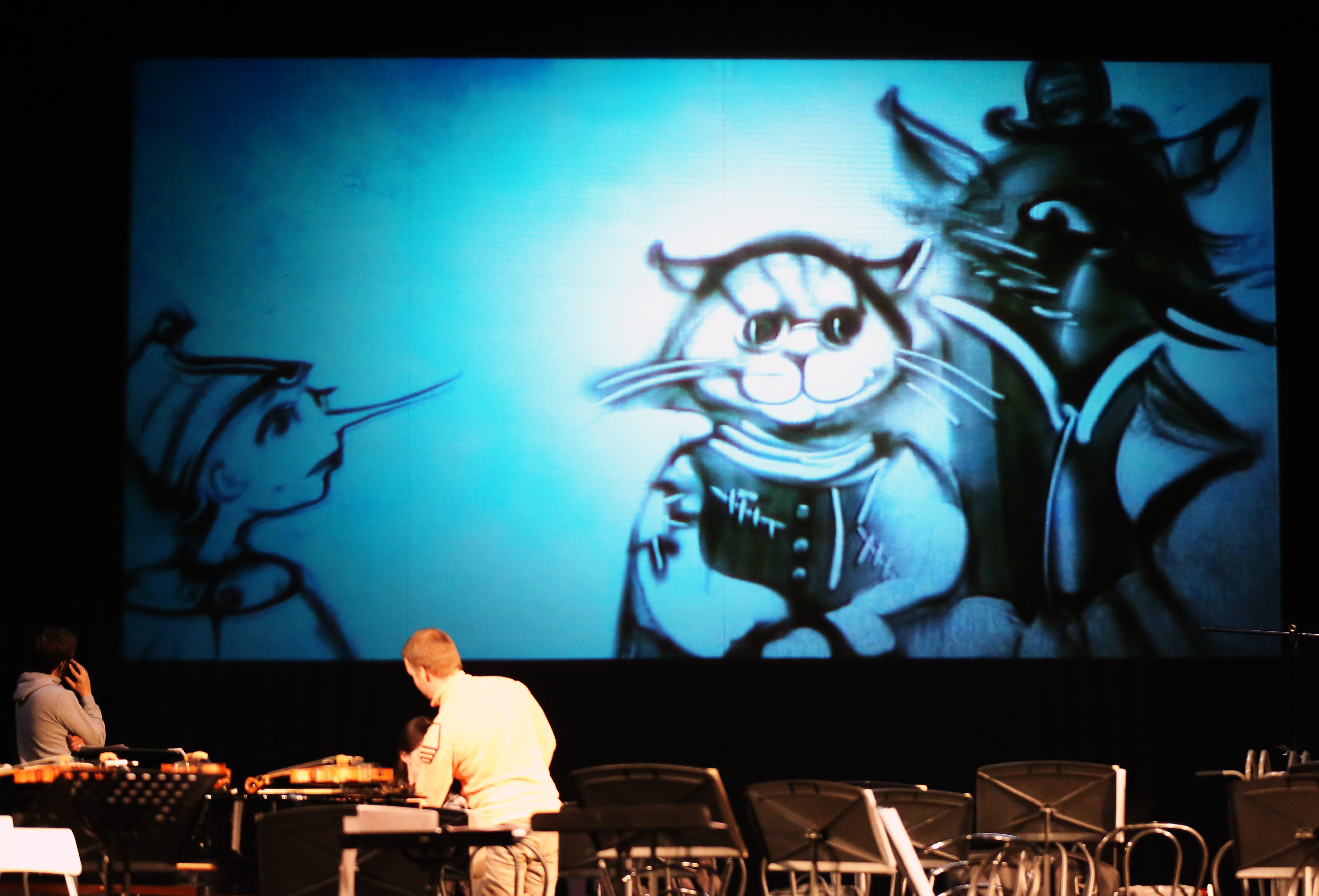 Фотографии репетиции музыкально-визуального спектакля "Приключения Пиноккио"